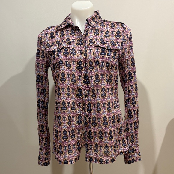 Tory Burch Multicolor Patterned Button Down Shirt - Picture 6 of 14